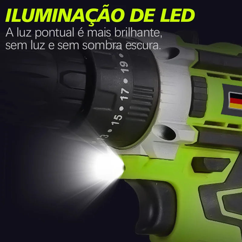 Parafusadeira Elétrica Sem Fio – Kit Completo com 2 Baterias e Carregador!